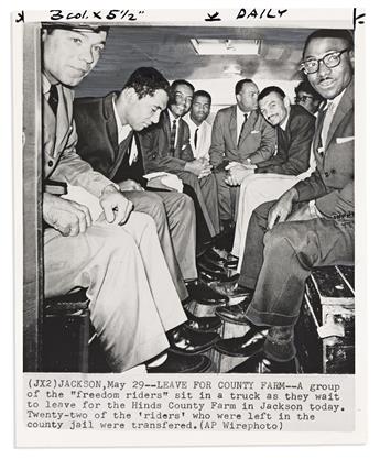 (CIVIL RIGHTS.) Group of press photos from the first wave of Freedom Riders.